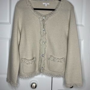 ROZ & ALI CREAM BLAZER | CRYSTAL BUTTONS 💎